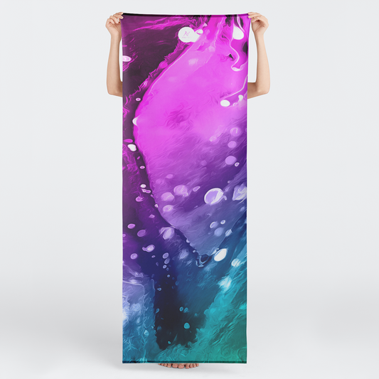 Purple Wave Yoga Mat Towel