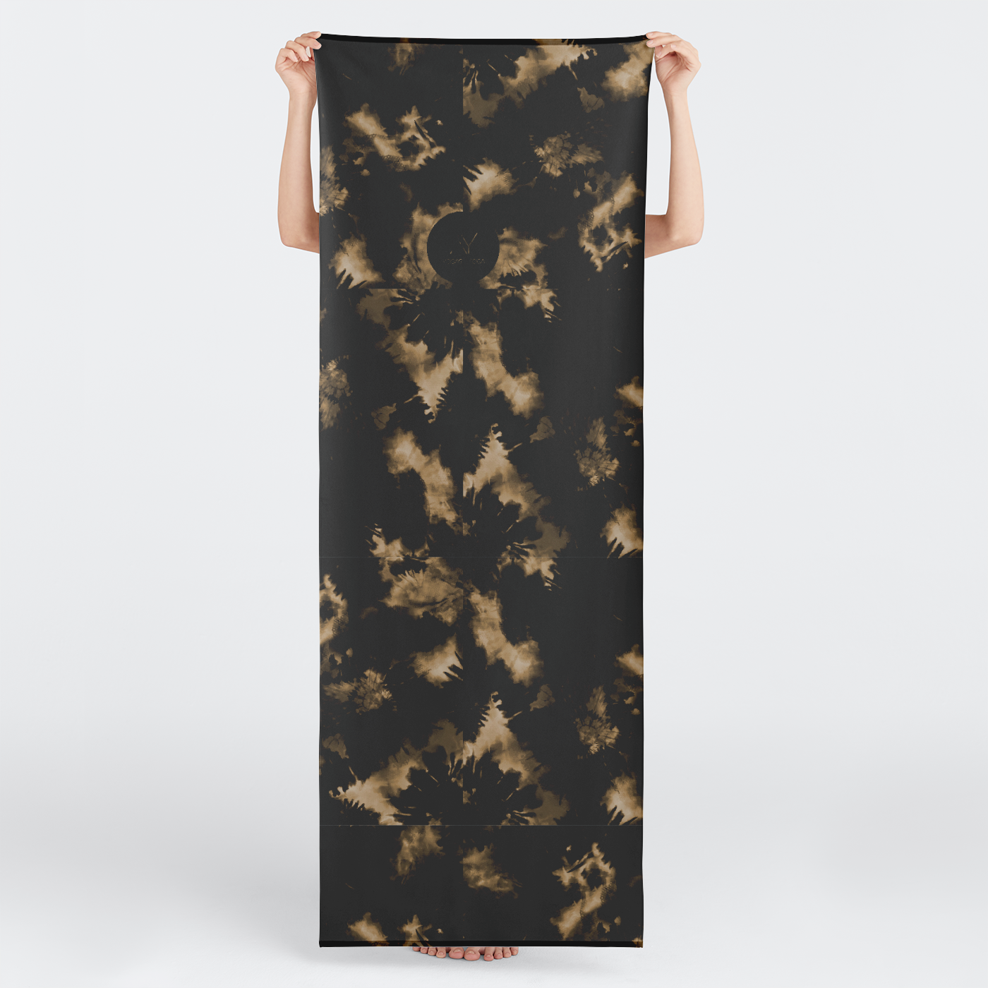 Golden Tie Dye Yoga Mat Towel